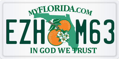 FL license plate EZHM63