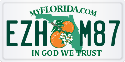 FL license plate EZHM87