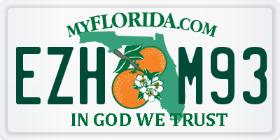 FL license plate EZHM93