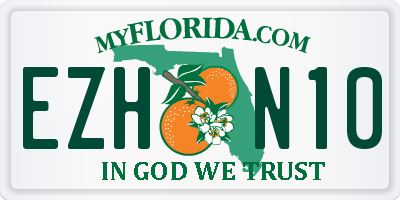 FL license plate EZHN10