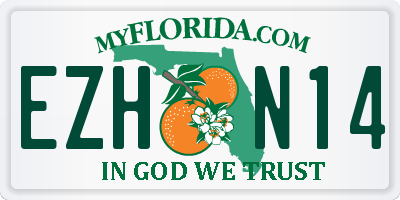 FL license plate EZHN14