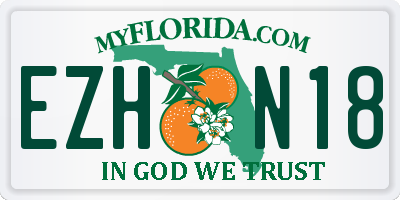 FL license plate EZHN18