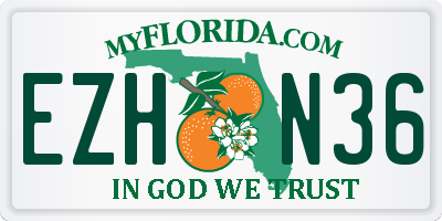 FL license plate EZHN36