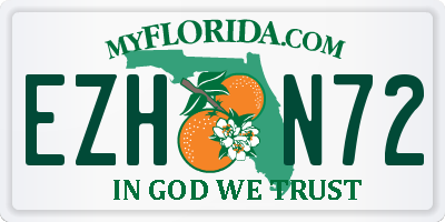 FL license plate EZHN72