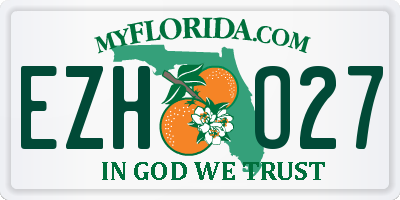 FL license plate EZHO27