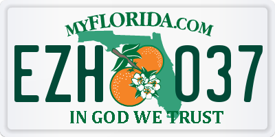 FL license plate EZHO37