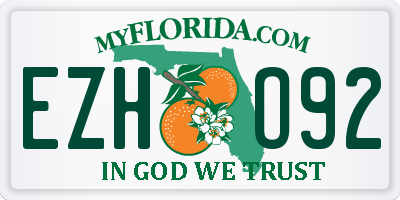 FL license plate EZHO92