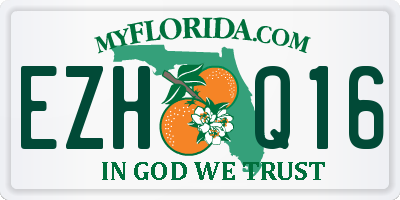 FL license plate EZHQ16