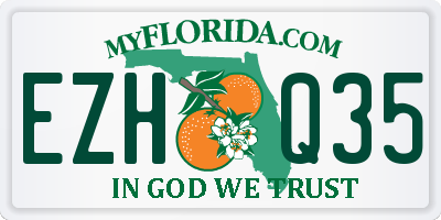 FL license plate EZHQ35
