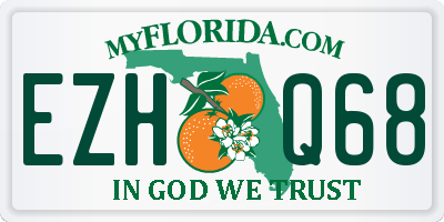 FL license plate EZHQ68