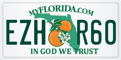 FL license plate EZHR60