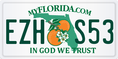 FL license plate EZHS53