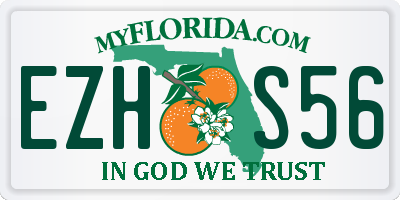FL license plate EZHS56