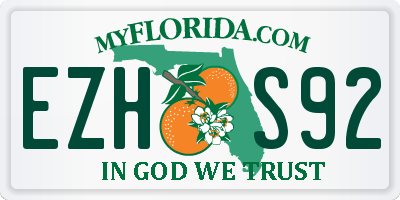 FL license plate EZHS92