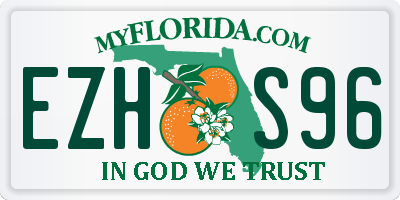 FL license plate EZHS96