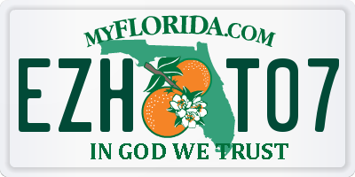 FL license plate EZHT07