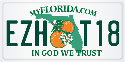 FL license plate EZHT18