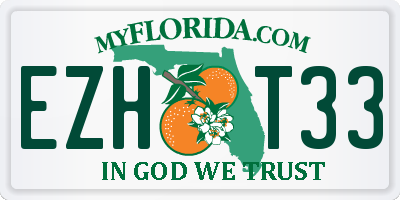 FL license plate EZHT33