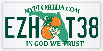 FL license plate EZHT38