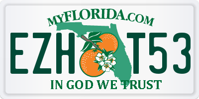 FL license plate EZHT53