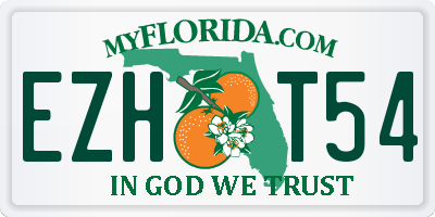 FL license plate EZHT54