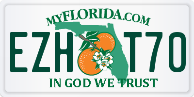FL license plate EZHT70
