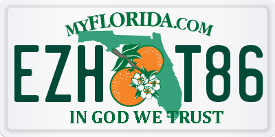 FL license plate EZHT86