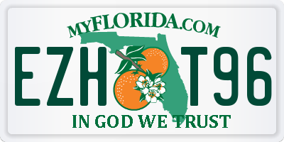 FL license plate EZHT96
