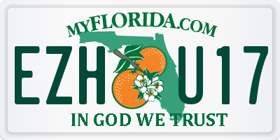 FL license plate EZHU17