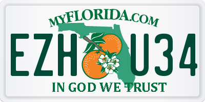 FL license plate EZHU34