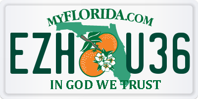 FL license plate EZHU36