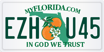 FL license plate EZHU45