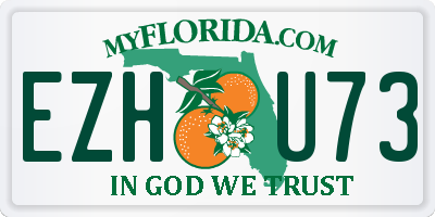 FL license plate EZHU73
