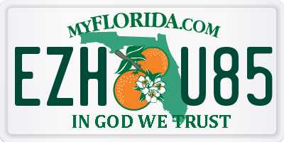 FL license plate EZHU85