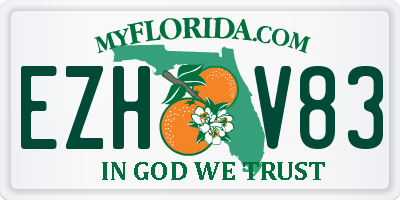 FL license plate EZHV83
