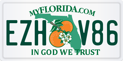 FL license plate EZHV86