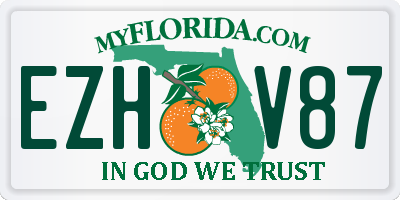 FL license plate EZHV87
