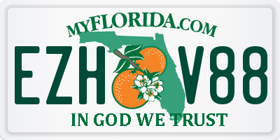 FL license plate EZHV88