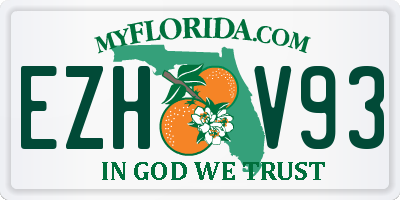 FL license plate EZHV93