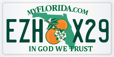 FL license plate EZHX29