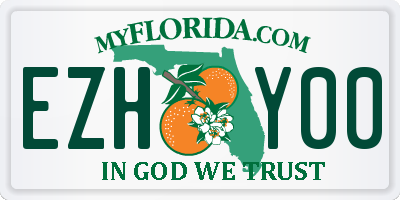 FL license plate EZHY00
