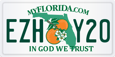 FL license plate EZHY20