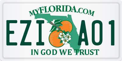 FL license plate EZIA01