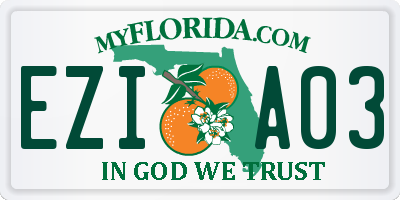 FL license plate EZIA03
