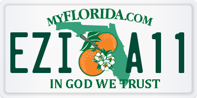 FL license plate EZIA11
