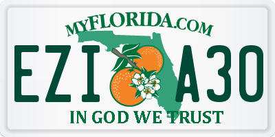 FL license plate EZIA30