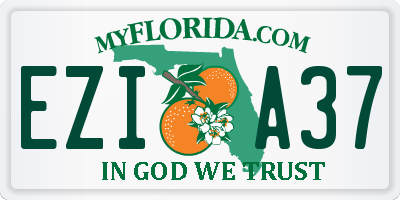FL license plate EZIA37