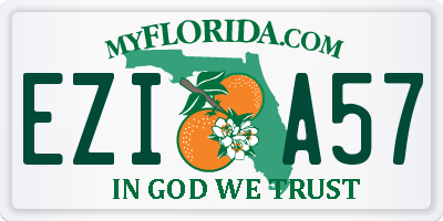 FL license plate EZIA57