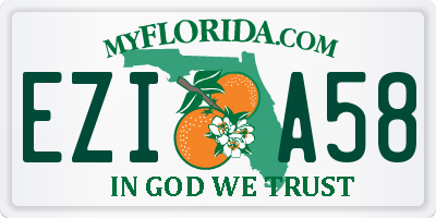 FL license plate EZIA58