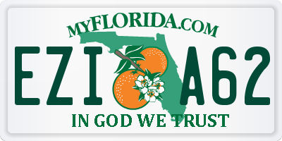 FL license plate EZIA62